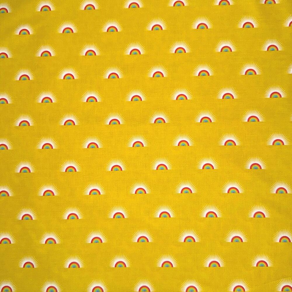 Free Spirit Tula Pink Daydreamer Sundaze Yellow Pineapple - 1/2 Yard - Rainbow